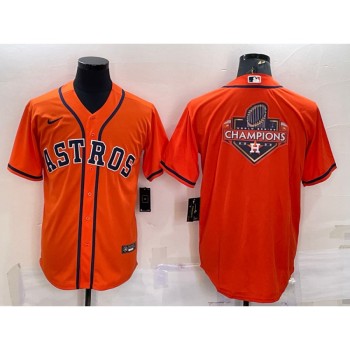 Men's Houston Astros Orange 2022 World Series Champions Team Big Logo Cool Base Stitched Jersey