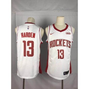 Men's Houston Rockets #13 James Harden White Stitched NBA Jersey