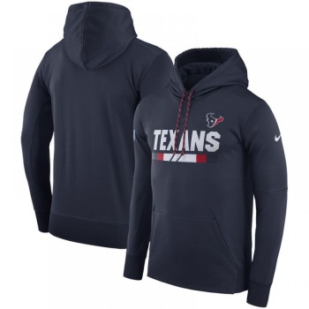 Men's Houston Texans Navy Sideline Team Name Performance Pullover Hoodie