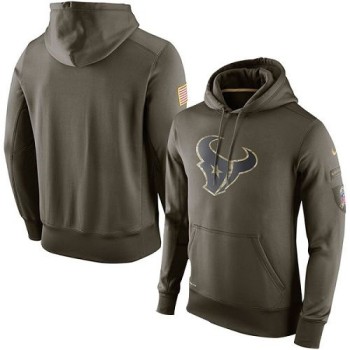 Men's Houston Texans Olive Salute To Service KO Performance Hoodie