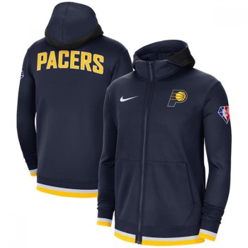 Men's Indiana Pacers Navy 75th Anniversary Performance Showtime Full-Zip Hoodie Jacket Men's Indiana Pacers Navy 75th Anniversary Performance Showtime Full-Zip Hoodie Jacket