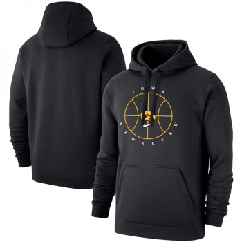 Men's Iowa Hawkeyes Black Basketball Icon Club Fleece Pullover Hoodie Men's Iowa Hawkeyes Black Basketball Icon Club Fleece Pullover Hoodie