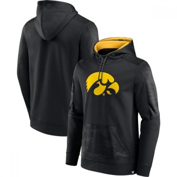 Men's Iowa Hawkeyes Black On The Ball Pullover Hoodie Men's Iowa Hawkeyes Black On The Ball Pullover Hoodie