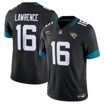 Men's Jacksonville Jaguars #16 Trevor Lawrence Black 2023 F.U.S.E With 3-Star C Patch Vapor Untouchable Limited Stitched Jersey Men's Jacksonville Jaguars #16 Trevor Lawrence Black 2023 F.U.S.E With 3-Star C Patch Vapor Untouchable Limited Stitched Jersey