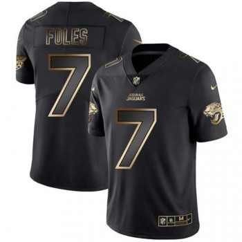 Men's Jacksonville Jaguars #7 Nick Foles 2019 Black Gold Edition Stitched NFL Jersey Men's Jacksonville Jaguars #7 Nick Foles 2019 Black Gold Edition Stitched NFL Jersey