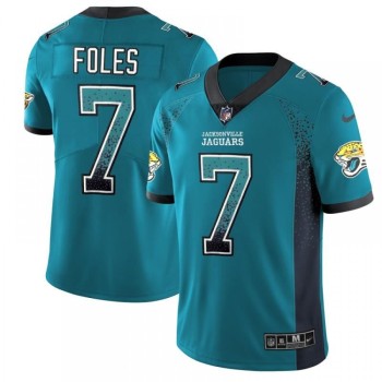 Men's Jacksonville Jaguars #7 Nick Foles Teal Drift Fashion Color Rush Limited Stitched NFL Jersey Men's Jacksonville Jaguars #7 Nick Foles Teal Drift Fashion Color Rush Limited Stitched NFL Jersey