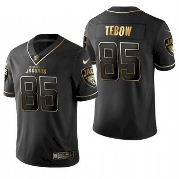 Men's Jacksonville Jaguars #85 Tim Tebow 2021 Black Golden Edition Stitched Jersey Men's Jacksonville Jaguars #85 Tim Tebow 2021 Black Golden Edition Stitched Jersey