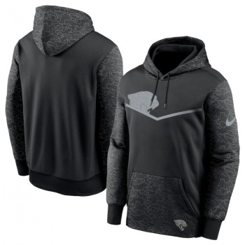 Men's Jacksonville Jaguars Black Reflective Therma Hoodie Men's Jacksonville Jaguars Black Reflective Therma Hoodie
