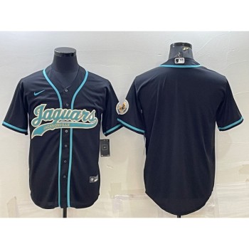 Men's Jacksonville Jaguars Blank Black With Patch Cool Base Stitched Baseball Jersey