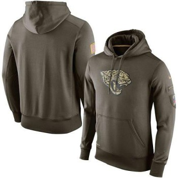 Men's Jacksonville Jaguars Olive Salute To Service KO Performance Hoodie Men's Jacksonville Jaguars Olive Salute To Service KO Performance Hoodie