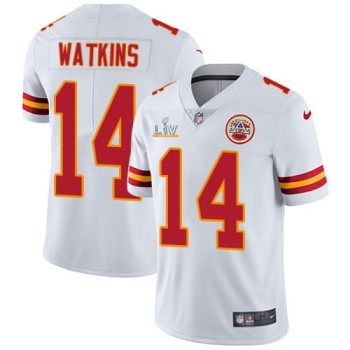 Men's Kansas City Chiefs #14 Sammy Watkins White 2021 Super Bowl LV Stitched NFL Jersey Men's Kansas City Chiefs #14 Sammy Watkins White 2021 Super Bowl LV Stitched NFL Jersey