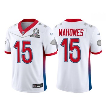 Men's Kansas City Chiefs #15 Patrick Mahomes 2022 White Pro Bowl Stitched Jersey Men's Kansas City Chiefs #15 Patrick Mahomes 2022 White Pro Bowl Stitched Jersey