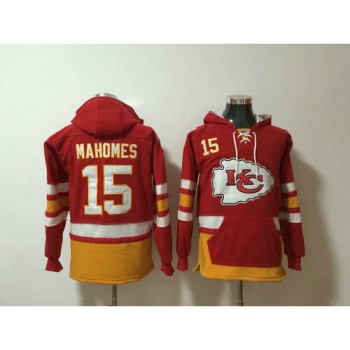 Men's Kansas City Chiefs #15 Patrick Mahomes Red All Stitched NFL Hoodie Sweatshirt Men's Kansas City Chiefs #15 Patrick Mahomes Red All Stitched NFL Hoodie Sweatshirt