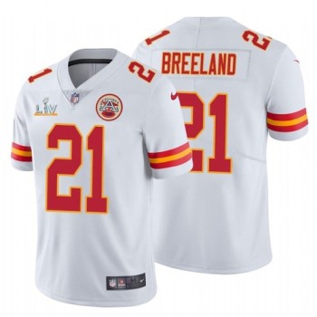 Men's Kansas City Chiefs #21 Bashaud Breeland White 2021 Super Bowl LV Stitched NFL Jersey Men's Kansas City Chiefs #21 Bashaud Breeland White 2021 Super Bowl LV Stitched NFL Jersey