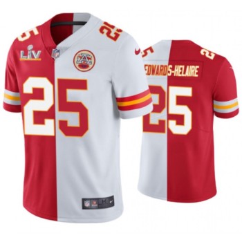 Men's Kansas City Chiefs #25 Clyde Edwards-Helaire Red/White 2021 Super Bowl LV Vapor Limited Stitched NFL Jersey Men's Kansas City Chiefs #25 Clyde Edwards-Helaire Red/White 2021 Super Bowl LV Vapor Limited Stitched NFL Jersey