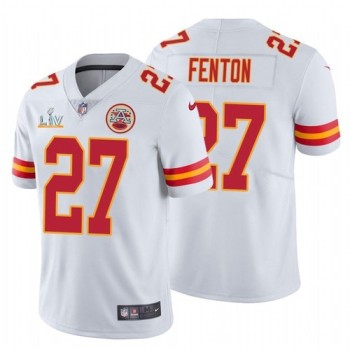 Men's Kansas City Chiefs #27 Rashad Fenton White 2021 Super Bowl LV Stitched NFL Jersey Men's Kansas City Chiefs #27 Rashad Fenton White 2021 Super Bowl LV Stitched NFL Jersey