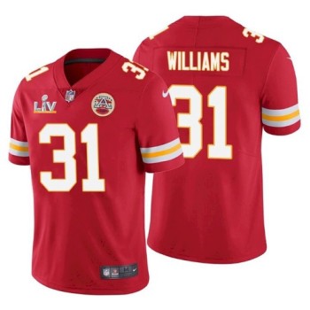 Men's Kansas City Chiefs #31 Darrel Williams Red 2021 Super Bowl LV Stitched NFL Jersey Men's Kansas City Chiefs #31 Darrel Williams Red 2021 Super Bowl LV Stitched NFL Jersey