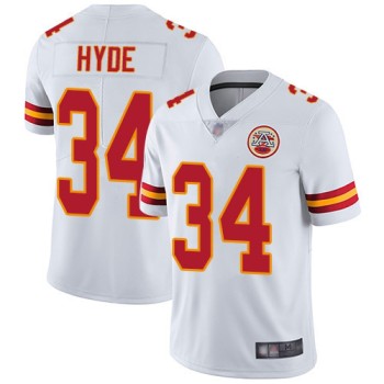 Men's Kansas City Chiefs #34 Carlos Hyde White Vapor Untouchable Limited Stitched NFL Jersey Men's Kansas City Chiefs #34 Carlos Hyde White Vapor Untouchable Limited Stitched NFL Jersey