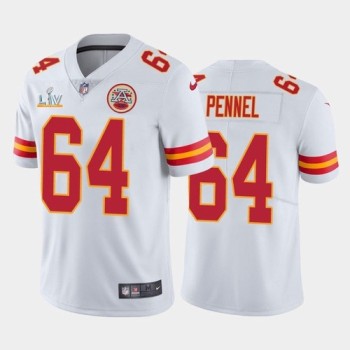 Men's Kansas City Chiefs #64 Mike Pennel White 2021 Super Bowl LV Stitched NFL Jersey Men's Kansas City Chiefs #64 Mike Pennel White 2021 Super Bowl LV Stitched NFL Jersey