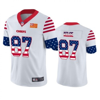 Men's Kansas City Chiefs #87 Travis Kelce White 2019 USA Flag Fashion Limited Stitched NFL Jersey Men's Kansas City Chiefs #87 Travis Kelce White 2019 USA Flag Fashion Limited Stitched NFL Jersey