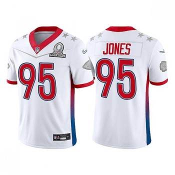 Men's Kansas City Chiefs #95 Chris Jones 2022 White Pro Bowl Stitched Jersey Men's Kansas City Chiefs #95 Chris Jones 2022 White Pro Bowl Stitched Jersey