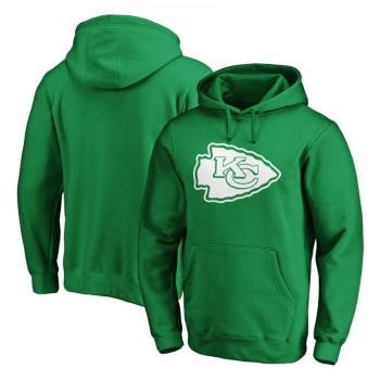 Men's Kansas City Chiefs Green St. Patrick's Day White Logo Pullover Hoodie Men's Kansas City Chiefs Green St. Patrick's Day White Logo Pullover Hoodie