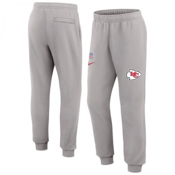 Men's Kansas City Chiefs Grey Chop Block Fleece Sweatpants Men's Kansas City Chiefs Grey Chop Block Fleece Sweatpants