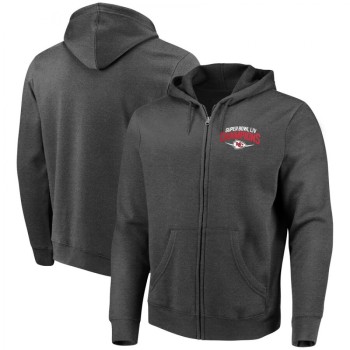 Men's Kansas City Chiefs Heather Charcoal Super Bowl LIV Champions Replay Full-Zip Hoodie Men's Kansas City Chiefs Heather Charcoal Super Bowl LIV Champions Replay Full-Zip Hoodie