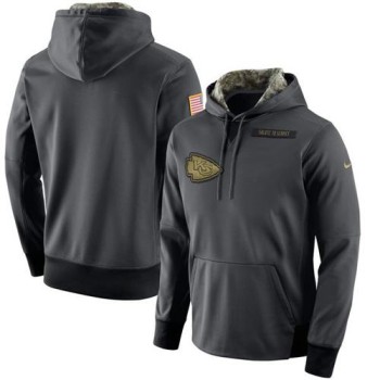 Men's Kansas City Chiefs Anthracite Salute to Service Player Performance Hoodie Men's Kansas City Chiefs Anthracite Salute to Service Player Performance Hoodie
