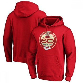 Men's Kansas City Chiefs Red 60th Season Logo Pullover Hoodie Men's Kansas City Chiefs Red 60th Season Logo Pullover Hoodie