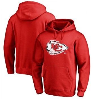 Men's Kansas City Chiefs Red Splatter Logo Pullover Hoodie Men's Kansas City Chiefs Red Splatter Logo Pullover Hoodie