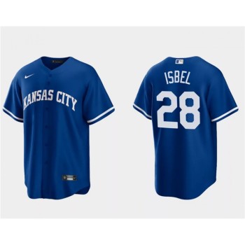Men's Kansas City Royals #28 Kyle isbel Royal Cool Base Stitched Baseball Jersey