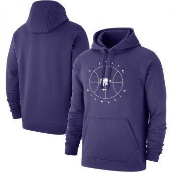 Men's Kansas State Wildcats Purple Basketball Icon Club Fleece Pullover Hoodie Men's Kansas State Wildcats Purple Basketball Icon Club Fleece Pullover Hoodie