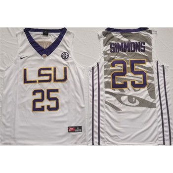 Men's LSU Tigers #25 Ben Simmons White Stitched Jersey Men's LSU Tigers #25 Ben Simmons White Stitched Jersey