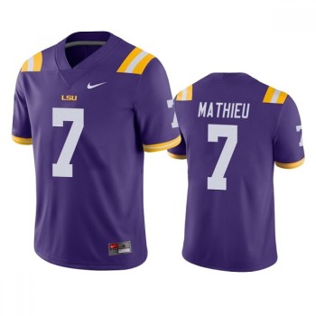 Men's LSU Tigers #7 Tyrann Mathieu Purple Limited Stitched Jersey Men's LSU Tigers #7 Tyrann Mathieu Purple Limited Stitched Jersey