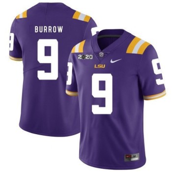 Men's LSU Tigers #9 Joe Burrow Purple With 2020 Patch Limited Stitched NCAA Jersey Men's LSU Tigers #9 Joe Burrow Purple With 2020 Patch Limited Stitched NCAA Jersey