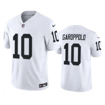 Men's Las Vegas Raiders #10 Jimmy Garoppolo White 2023 F.U.S.E Vapor Untouchable Stitched Football Jersey Men's Las Vegas Raiders #10 Jimmy Garoppolo White 2023 F.U.S.E Vapor Untouchable Stitched Football Jersey