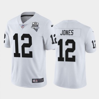 Men's Las Vegas Raiders #12 Zay Jones White 2020 Inaugural Season Vapor Limited Stitched Jersey Men's Las Vegas Raiders #12 Zay Jones White 2020 Inaugural Season Vapor Limited Stitched Jersey
