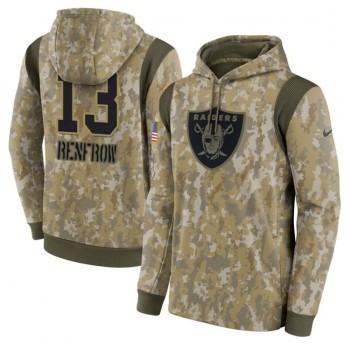 Men's Las Vegas Raiders #13 Hunter Renfrow Camo 2021 Salute To Service Therma Performance Pullover Hoodie Men's Las Vegas Raiders #13 Hunter Renfrow Camo 2021 Salute To Service Therma Performance Pullover Hoodie