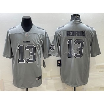 Men's Las Vegas Raiders #13 Hunter Renfrow Grey Atmosphere Fashion With Patch Stitched Jersey Men's Las Vegas Raiders #13 Hunter Renfrow Grey Atmosphere Fashion With Patch Stitched Jersey