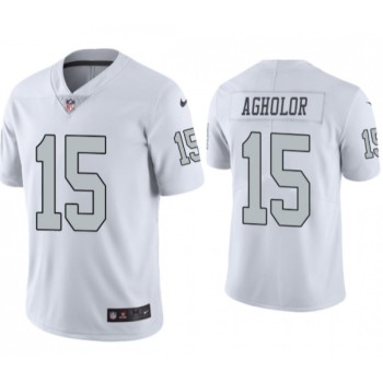 Men's Las Vegas Raiders #15 Nelson Agholor White Color Rush Limited Stitched Jersey Men's Las Vegas Raiders #15 Nelson Agholor White Color Rush Limited Stitched Jersey