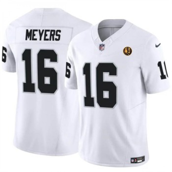 Men's Las Vegas Raiders #16 Jakobi Meyers White 2023 F.U.S.E. With John Madden Patch Vapor Limited Stitched Football Jersey Men's Las Vegas Raiders #16 Jakobi Meyers White 2023 F.U.S.E. With John Madden Patch Vapor Limited Stitched Football Jersey