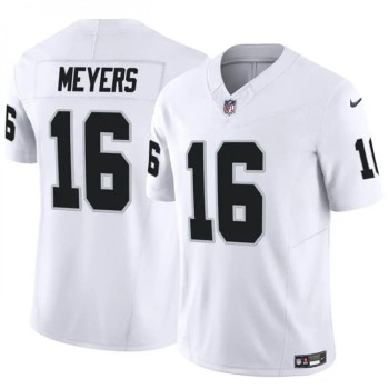 Men's Las Vegas Raiders #16 Jakobi Meyers White 2023 F.U.S.E Vapor Untouchable Stitched Football Jersey Men's Las Vegas Raiders #16 Jakobi Meyers White 2023 F.U.S.E Vapor Untouchable Stitched Football Jersey