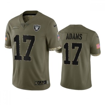 Men's Las Vegas Raiders #17 Davante Adams 2022 Olive Salute To Service Limited Stitched Jersey Men's Las Vegas Raiders #17 Davante Adams 2022 Olive Salute To Service Limited Stitched Jersey