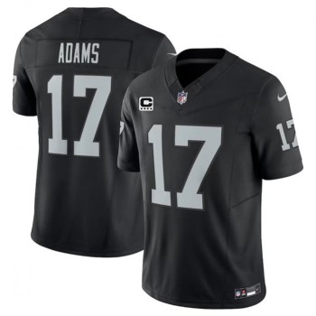 Men's Las Vegas Raiders #17 Davante Adams Black 2023 F.U.S.E With 4-Star C Patch Vapor Untouchable Stitched Football Jersey Men's Las Vegas Raiders #17 Davante Adams Black 2023 F.U.S.E With 4-Star C Patch Vapor Untouchable Stitched Football Jersey