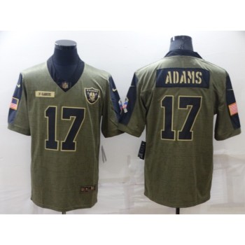 Men's Las Vegas Raiders #17 Davante Adams Olive Salute To Service Limited Stitched Jersey Men's Las Vegas Raiders #17 Davante Adams Olive Salute To Service Limited Stitched Jersey