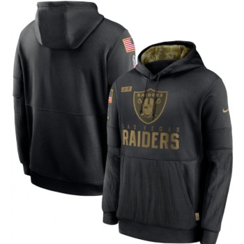 Men's Las Vegas Raiders 2020 Black Salute to Service Sideline Performance Pullover Hoodie Men's Las Vegas Raiders 2020 Black Salute to Service Sideline Performance Pullover Hoodie