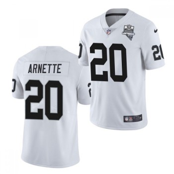 Men's Las Vegas Raiders #20 Damon Arnette White 2020 Inaugural Season Vapor Limited Stitched Jersey Men's Las Vegas Raiders #20 Damon Arnette White 2020 Inaugural Season Vapor Limited Stitched Jersey