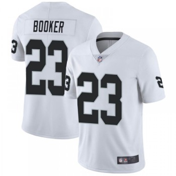 Men's Las Vegas Raiders #23 Devontae Booker White Vapor Untouchable Limited Stitched Jersey Men's Las Vegas Raiders #23 Devontae Booker White Vapor Untouchable Limited Stitched Jersey
