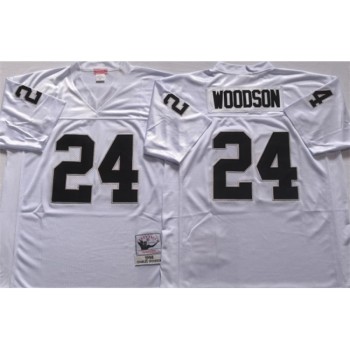 Men's Las Vegas Raiders #24 Charles Woodson White Limited Stitched Jersey Men's Las Vegas Raiders #24 Charles Woodson White Limited Stitched Jersey